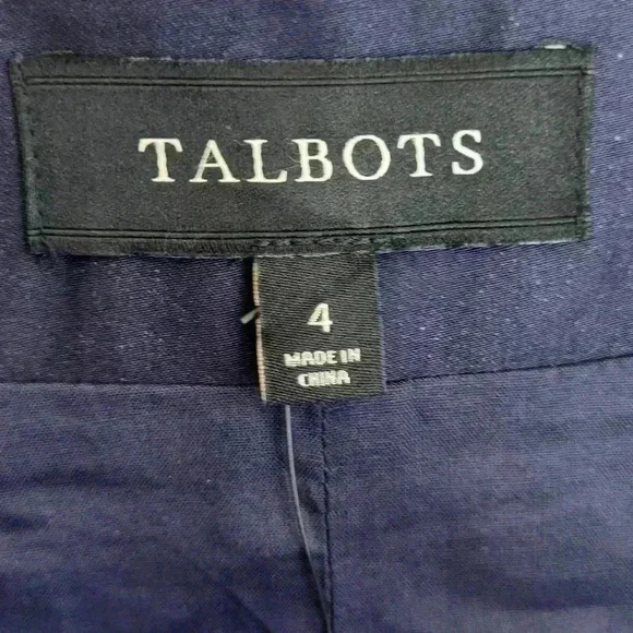 Talbots NWT New Womens Navy Blue White Polka Dot Pattern A Line Skirt Size 4 - Picture 5 of 10